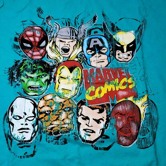 Marvel Men's Team-Ups Group Shot Superheroes T-Shirt M Medium Teal - Picture 2 of 6